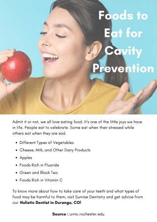 Foods to Eat for Cavity Prevention
