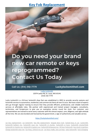 Key Fob Replacement