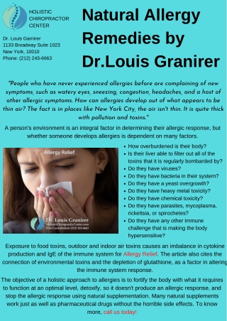 Natural Allergy Remedies by Dr. Louis Granirer