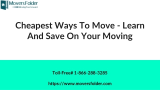 Cheapest Ways to Move - Learn and Save on your Moving