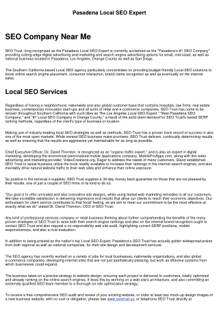 Pasadena Local SEO Agency