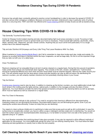 House Cleansing Tips Throughout COVID-19 Pandemic