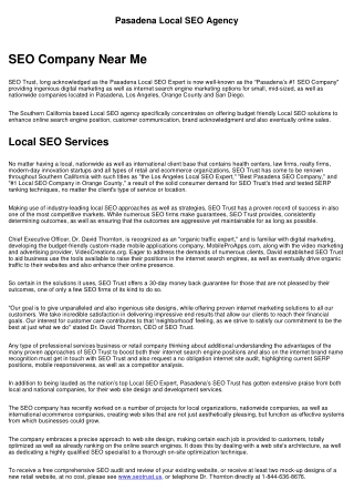 Pasadena Local SEO Company