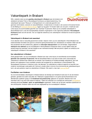 Vakantiepark Brabant