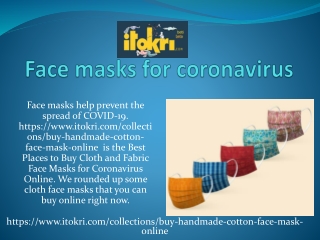 Face masks for coronavirus