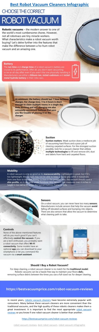 Best Robot Vacuum Cleaners Infographic