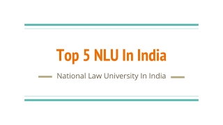 Top 5 NLU in India