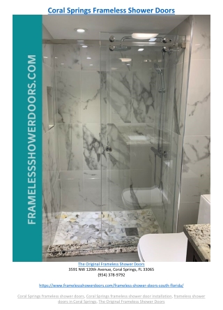 Coral Springs Frameless Shower Doors