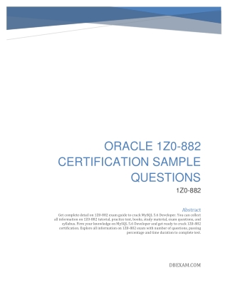 [PDF] Oracle 1Z0-882 Certification Sample Questions