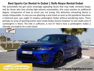 Exotic Car Rental Dubai