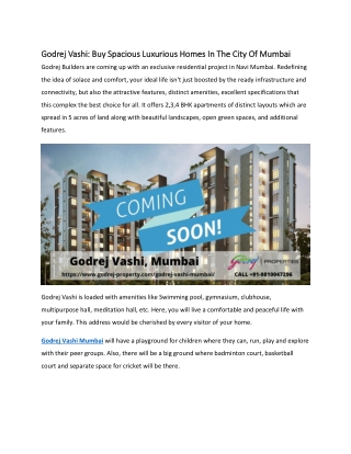 Godrej Vashi Residential Complex Mumbai