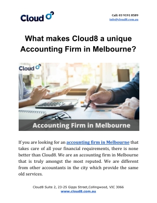 What Makes Cloud 8 a Unique Accounting Firm in Melbourne?