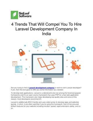 4 Trends That Will Compel You To Hire Laravel Development Company In India