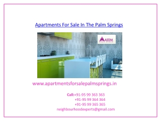 Apartments For Sale In The Palm Springs Gurgaon