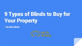 9 Types of Blinds to Buy for Your Property