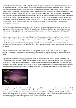 Silsilah Daftar Poker Pkv Online Terbaru Chip Teramai