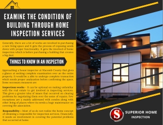 Examine the Condition of Building through Home Inspection Services