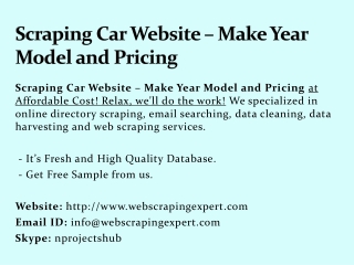 Scraping Car Website – Make Year Model and Pricing