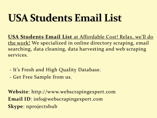 USA Students Email List