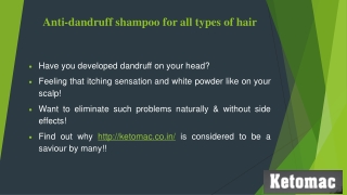 Anti-dandruff shampoo for all types of hair