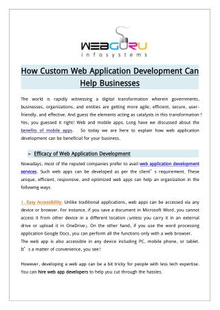 How Custom Web Application Development Can Help Businesses