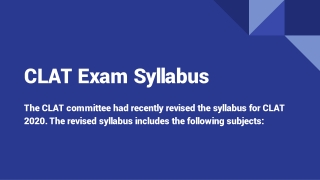 CLAT Exam Syllabus 2021