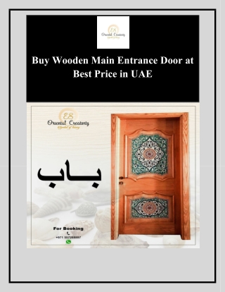 Buy Wooden Main Entrance Door at Best Price in UAE
