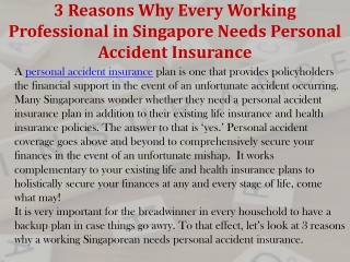 3 Reasons Why Every Working Professional in Singapore Needs Personal Accident Insurance