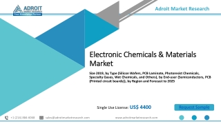 Electronic Chemicals & Materials Market Report by Trends, Application & Geography – Analysis & Forecast to 2025