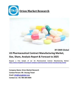 US Pharmaceutical Contract Manufacturing Market Size, Industry Trends, Share and Forecast 2018-2023