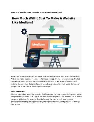 How Much Will It Cost To Make A Website Like Medium? - CSSChopper