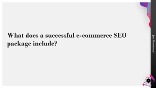 What does a succesful e-commerce SEO package include?