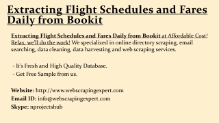 Extracting Flight Schedules and Fares Daily from Bookit