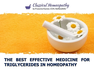 The Best Effective Medicine for Triglycerides in Homeopathy