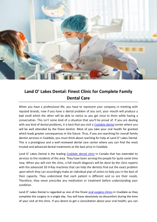 Land O’ Lakes Dental: Finest Clinic for Complete Family Dental Care