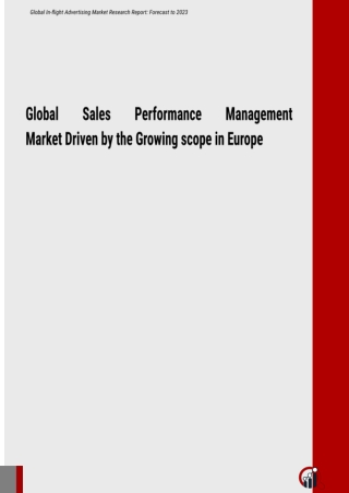 Global Sales Performance Management Market Driven by the Growing scope in Europe