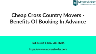 Cheap Cross Country Movers - Benefits of Booking in Advance