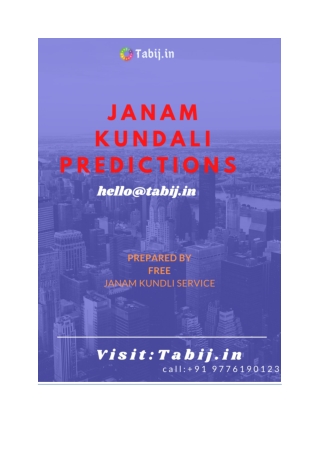 Online Janam Kundali prediction and free Janam Kundli service