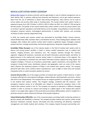 MEDICAL ALERT SYSTEM: MARKET LEADERSHIP