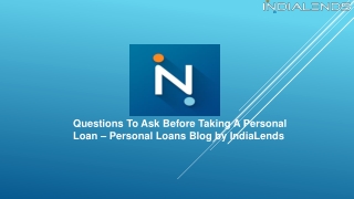 Questions To Ask Before Taking A Personal Loan