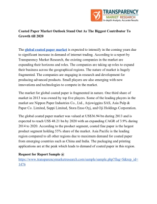 Coated Paper Market Outlook– Covering Impact of COVID-19, Financial Information, Developments, SWOT Analysis