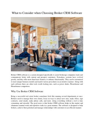 What to Consider when Choosing Broker CRM Software