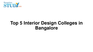 Top 5 Designing College in Bangalore