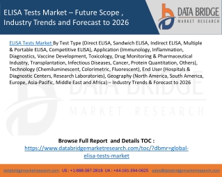 ELISA Tests Market – Future Scope , Industry Trends and Forecast to 2026