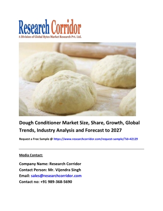 Global Dough Conditioner Market Size, Share, Trends & Forecast to 2027