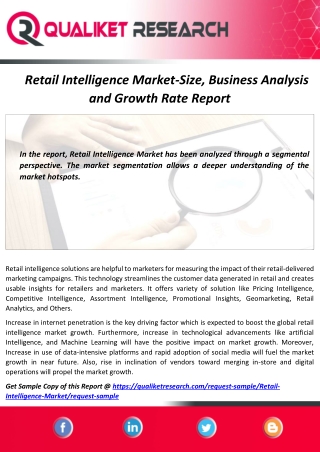Incredible Demand of Global Retail Intelligence Market 2027 Including Major Key Players are