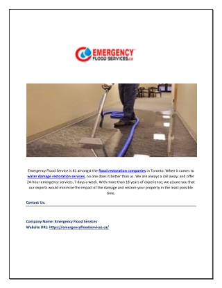 Flood Restoration Companies | emergencyfloodservices.ca