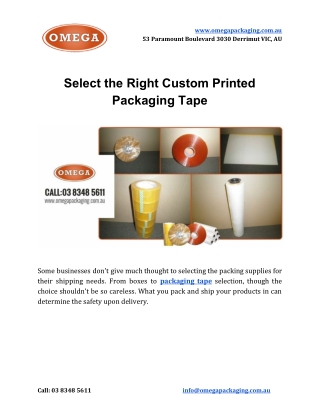 Select the Right Custom Printed Packaging Tape