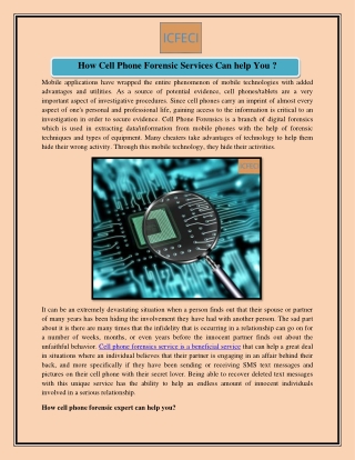 How Cell Phone Forensic Services Can help You