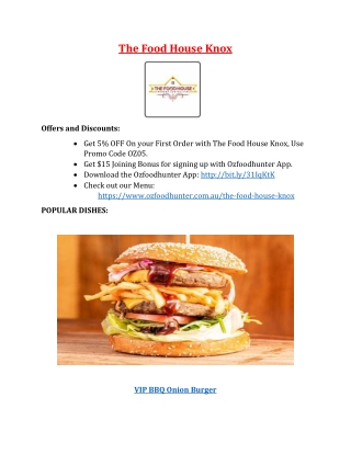 5% Off-The Food House Knox takeaway Wantirna South, VIC